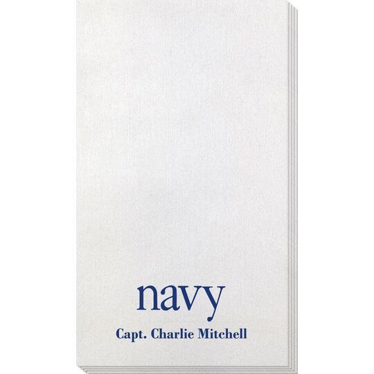 Big Word Navy Bamboo Luxe Guest Towels